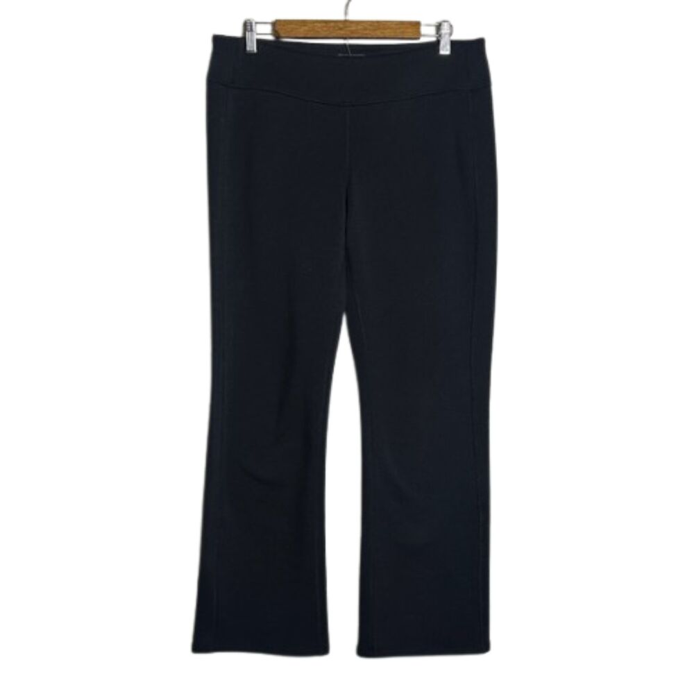 Athleta Flared Pullon Pants Womens Large Stretchy Active Elastic Waist Black